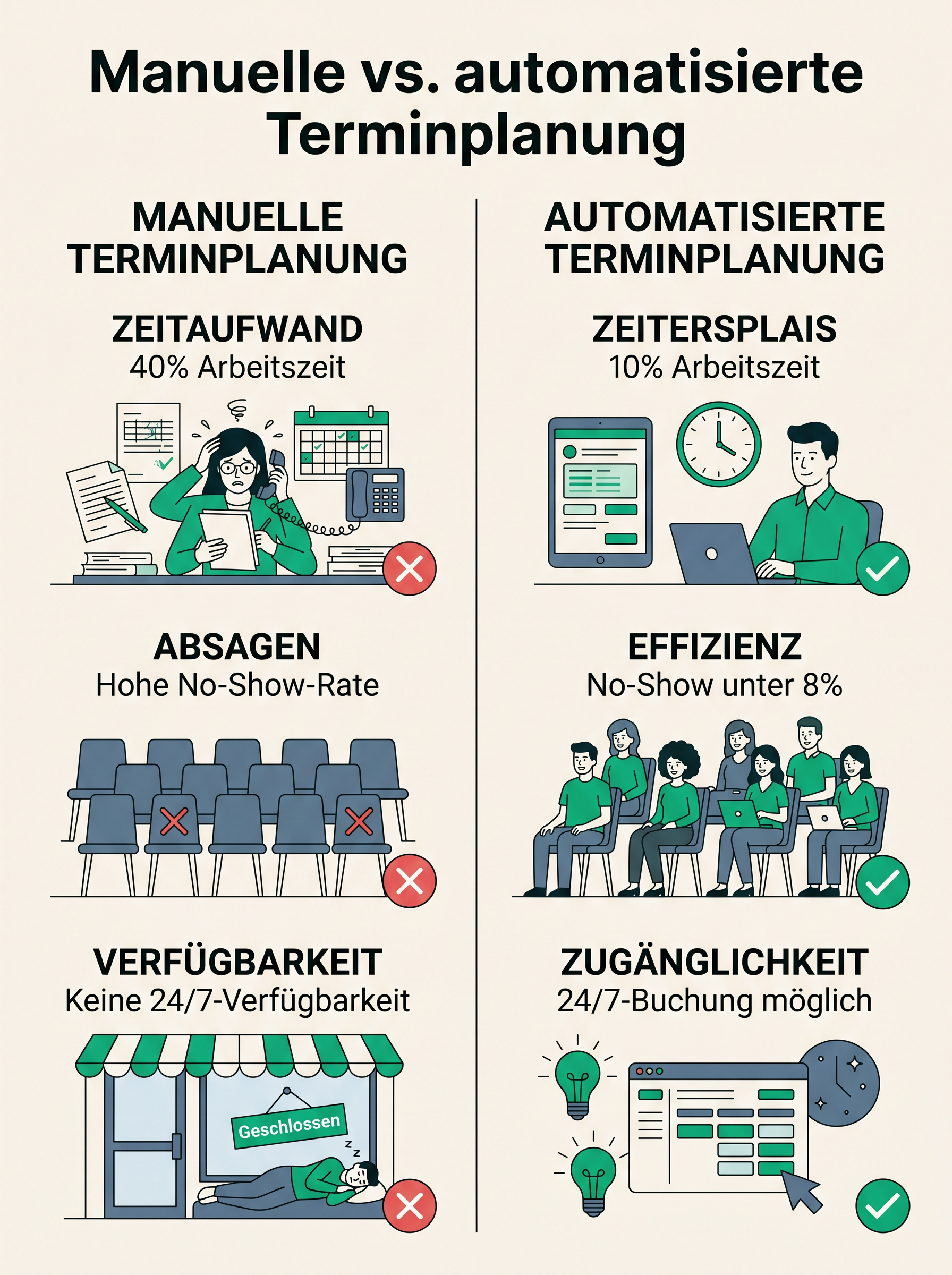 Manuelle vs. automatisierte Terminplanung